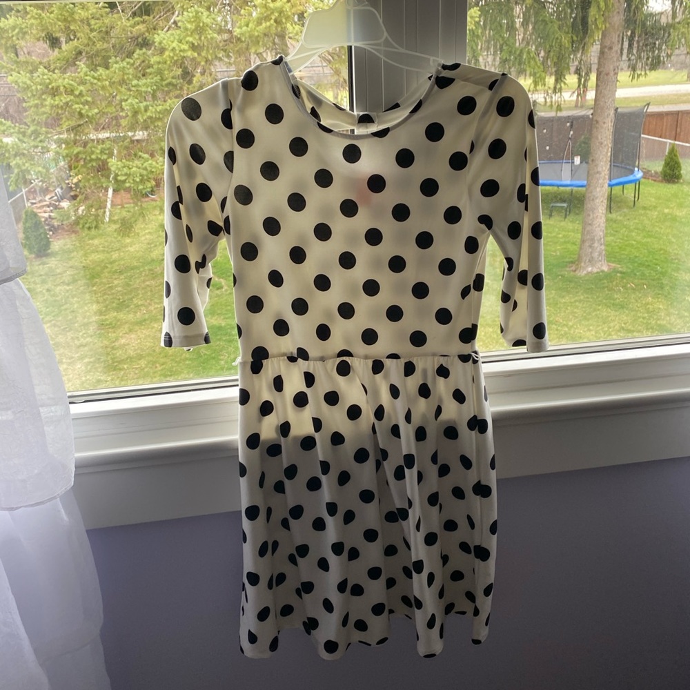 Black and white polkadot dress